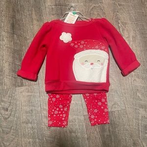 Carters Just one you Santa sweatshirt and snowflake leggings